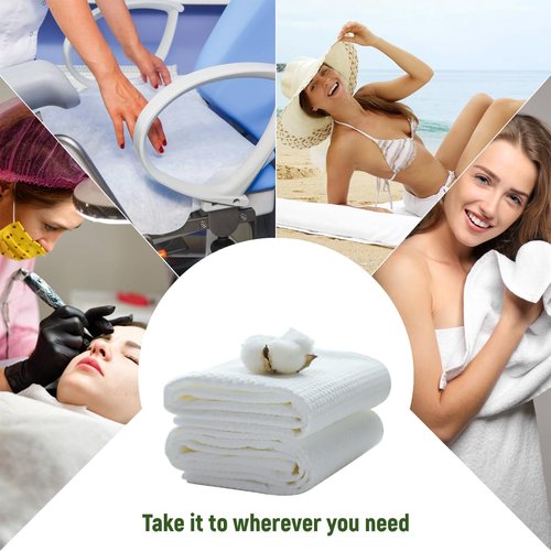 rngwaper Disposable Hair Drying Towels, 100 Count Super Absorbent Large Luxury, Salon & Spa Camping Trips for Hair, Face, Body Use（16" x 31.5"）