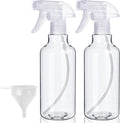 Skiennix Plastic Spray Bottles - 2-Pack, 16.9 Oz, Heavy Duty for Cleaning, Essential Oils & Plants | Clear