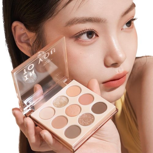 INTO YOU Eyeshadow Palette - 9 Vibrant Colors with Shimmer & Matte Shades | Long-Lasting, Smooth Formula, 0.26 Oz