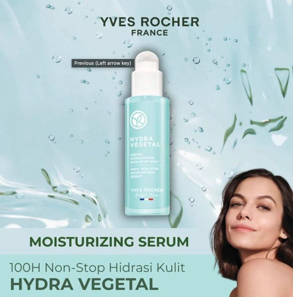 Yves Rocher Hydra Vegetal Face Serum - Intensive 100-Hour Moisturizing Formula | 30 ml / 1 fl. oz.