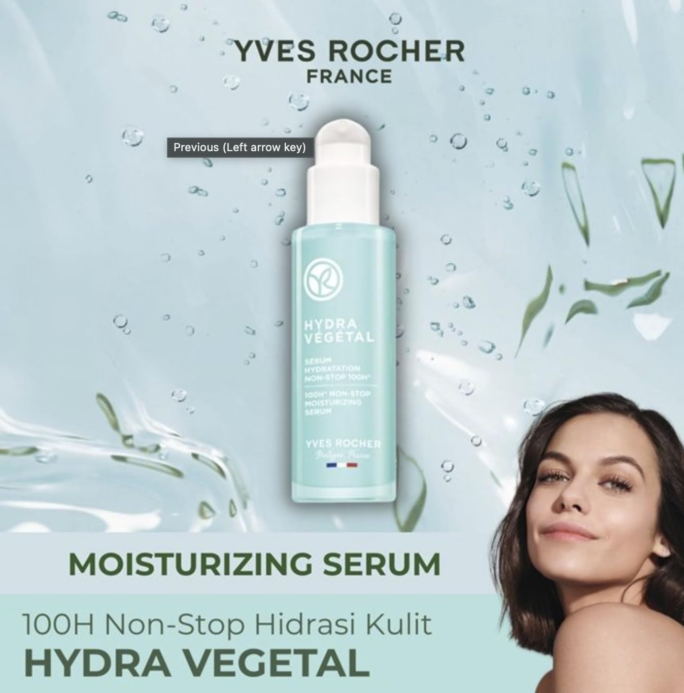 Yves Rocher Hydra Vegetal Face Serum - Intensive 100-Hour Moisturizing Formula | 30 ml / 1 fl. oz.