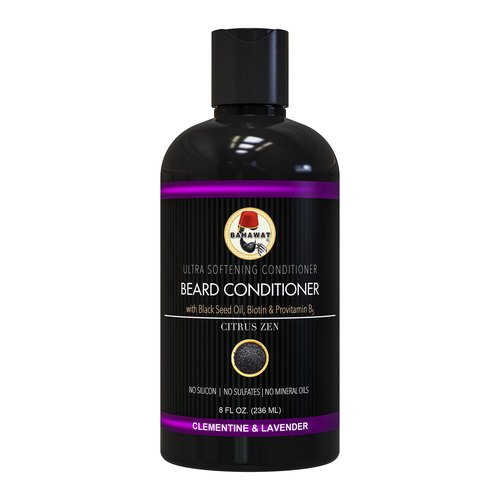 BAHAWAT Beard Conditioner - Citrus Lavender - 8 fl. oz. - Sulfate free - with biotin, provitamin B5, Blackseed oil, Jojoba Oil, Natural Ingredients for a Gentle, Deep Cleanse-Strengthening Wash