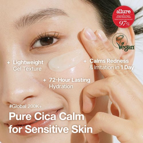 Natural Derma Project NDP Cica Cream - Lightweight Gel Moisturizer for Sunburn Relief | Hydrating & Soothing (1.7 Fl oz / 50ml)