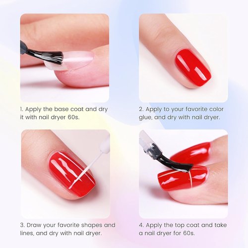 AIJIMEI 12 Colors Glitter Liner Polish Kit GlitterGelLiner Art for DIY ProfessionLiner Art PolishLinerGel Nail GluePolish
