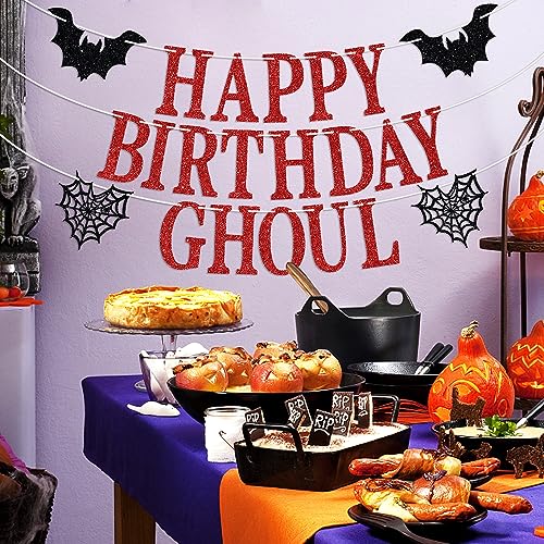 Halloween Birthday Banner Horror Ghost Themed Party Decorations for Men Women