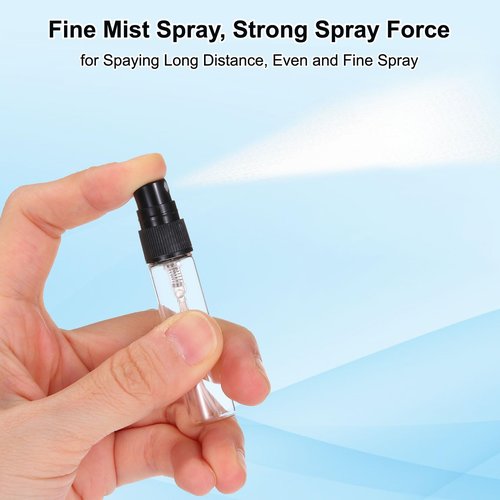 PATIKIL 3ml Glass Mini Perfume Sample Bottles, 20 Pcs Fine Mist Refillable Empty Mini Spray Bottle Fragrance Sample Bottles Sprayer for Perfume Travel Liquid Essential Oil, Black
