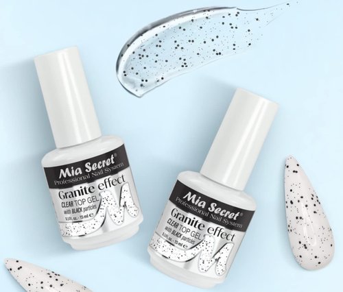 Mia Secret Granite Effect TOP GEL clear - UV/LED clear top Gel - 0.5 fl. oz - Granite top coat