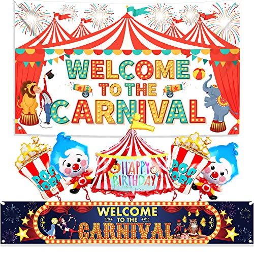 Carnival Welcome Banner 72x44 Inch - Party Backdrop & Outdoor Yard Decor