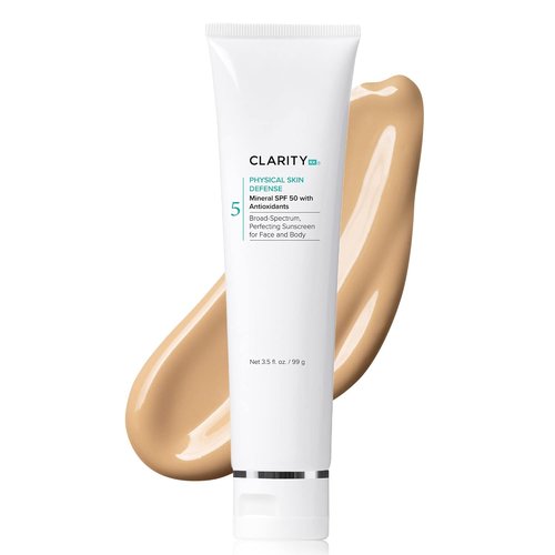 ClarityRx Tinted Mineral Sunscreen SPF 50 - Moisturizing UV Protection with Zinc & Hyaluronic Acid (3.5 oz)