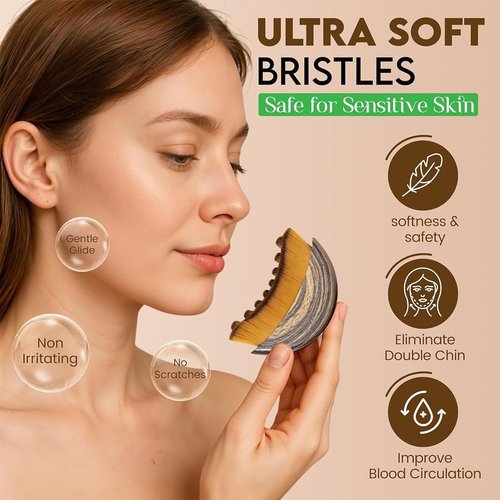 2 PCS Premium Facial Lymphatic Contour Brush – 2026 Version Face Sculpting Tool & Jawline Massager, Ergonomic Dry Brush for Lymphatic Drainage, Chin Slimming, Skin Tightening, Anti-Puffiness & Glow