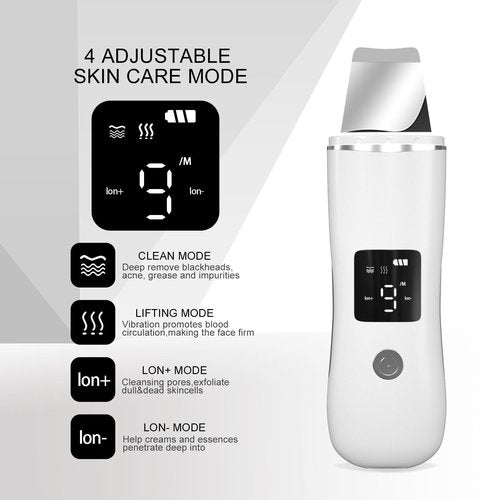 Face Scrubber Skin Spatula - Blackhead Remover with 4 Modes, Pore Extractor Face Spatula Deep Cleansing for Facial Skincare Women Gift