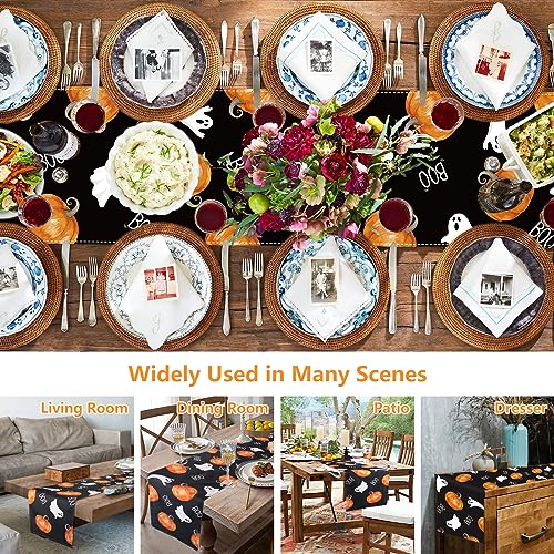 Halloween Table Runner Ghost Pumpkin 14x72 Inch for Holiday Party Decor