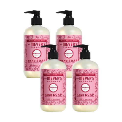 Mrs. MEYER'S CLEAN DAY Peppermint Liquid Hand Soap Peppermint, 12.5 oz. (Pack of 4)