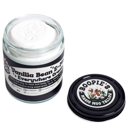 Magic Moo Beef Tallow Vanilla Bean E-Moo Moisturizing Everywhere Suet Tallow Cream with Organic Emu Oil. For Acne, Stretch Marks, Eczema, Hydration, Dry Skin & More! 2oz