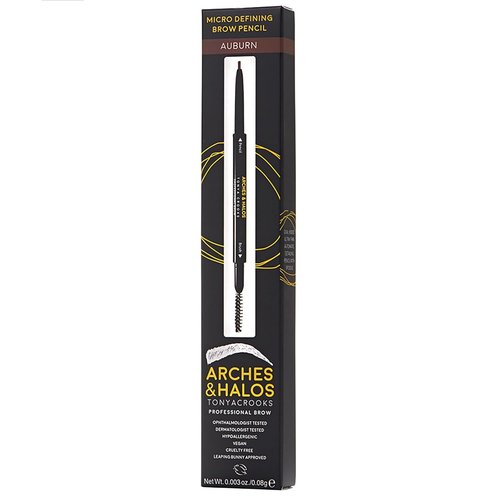 Arches & Halos Micro Defining Brow Pencil - Fuller, Defined Brows - Long-Lasting, Smudge-Proof - Auburn - 0.003 oz