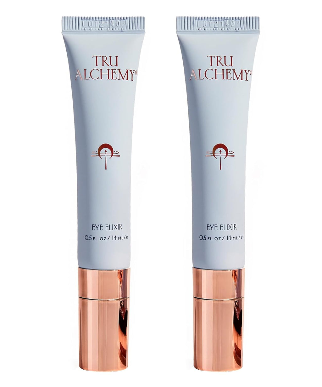 Tru Alchemy Eye Elixir - Cooling Eye Treatment Cream for Dark Circles & Puffiness | 2-Pack with Caffeine & Hyaluronic Acid