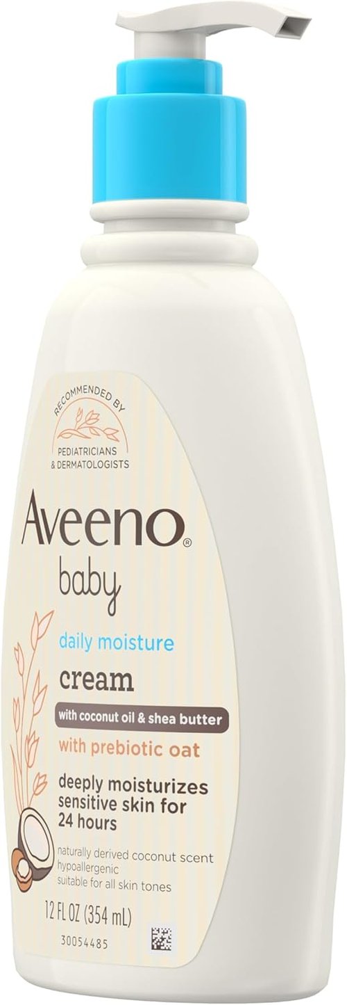 Aveeno Baby Daily Moisturizing Cream - Hypoallergenic Lotion with Coconut Oil & Shea Butter | 12 fl. oz