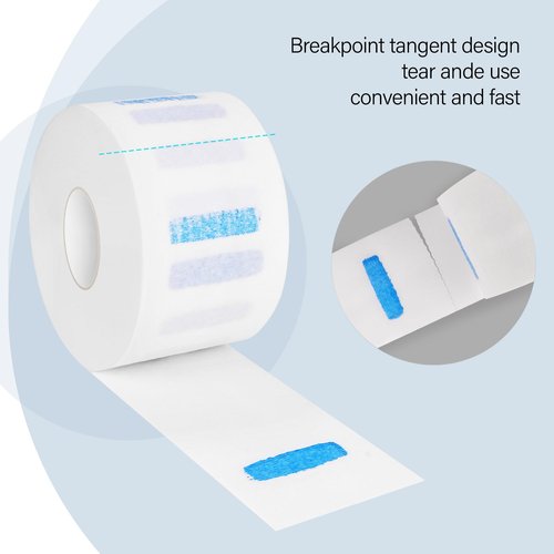 Disposable Barber Neck Paper with Hairdressing Accessory Tool - 5 Rolls & 500 Neck Strips, Barber Supplies