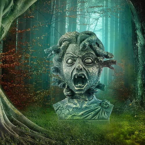 12 Inch Animated Medusa Bust Halloween Decoration with Lights and Sound - Snake Head Variation