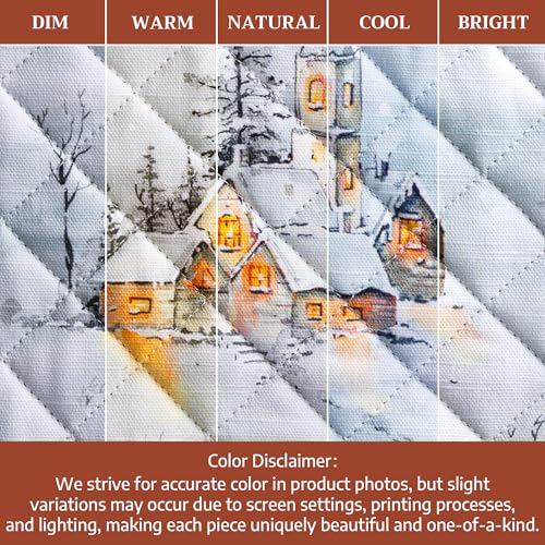 Neige De Noel Pot Holders Set - 8x8 Inch Cotton Holiday Kitchen Accessories - Pack of 2