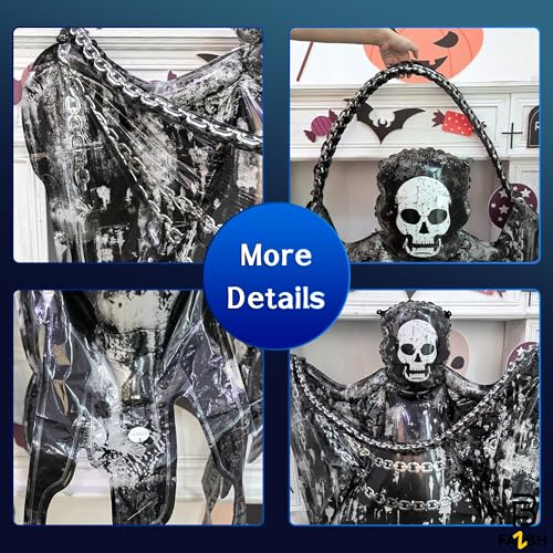 Giant 59-Inch Halloween Reaper Balloon Kit with Skull & Striped Balloons - Spooky Party Decorations