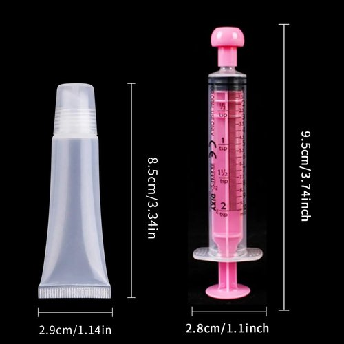 uadbau 20 PCS Empty Lip Gloss Tubes - 10ml Clear Lip Balm Tubes with 5ml Syringes - Refillable Squeeze Lip Balm Containers - Mini Cosmetic Soft for DIY Lip Gloss and Travel Toiletries