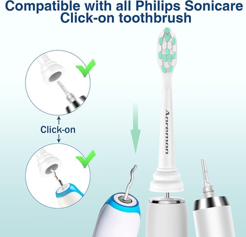 Aoremon Replacement Brush Heads - Compatible with Philips Sonicare C2/C1 - 10 Pack for Superior Cleaning