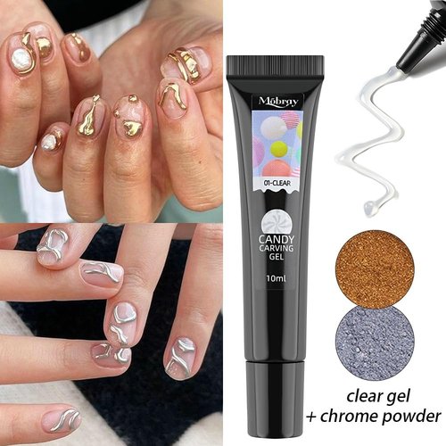 Fcozpjk 3D Sculpting Gel for Nail Art, 12 Colors Soft Modeling Nail Gels, Embossing Liner Polish, Neon Green Yellow Pink Gel Polish Summer Design, Wire Wave Painting Jelly Gels Manicure Kit