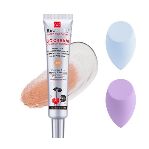 Skiennix Color Correcting CC Cream - Waterproof Foundation with SPF 25 & Moisturizing Formula | 1.5 Oz (Dark)