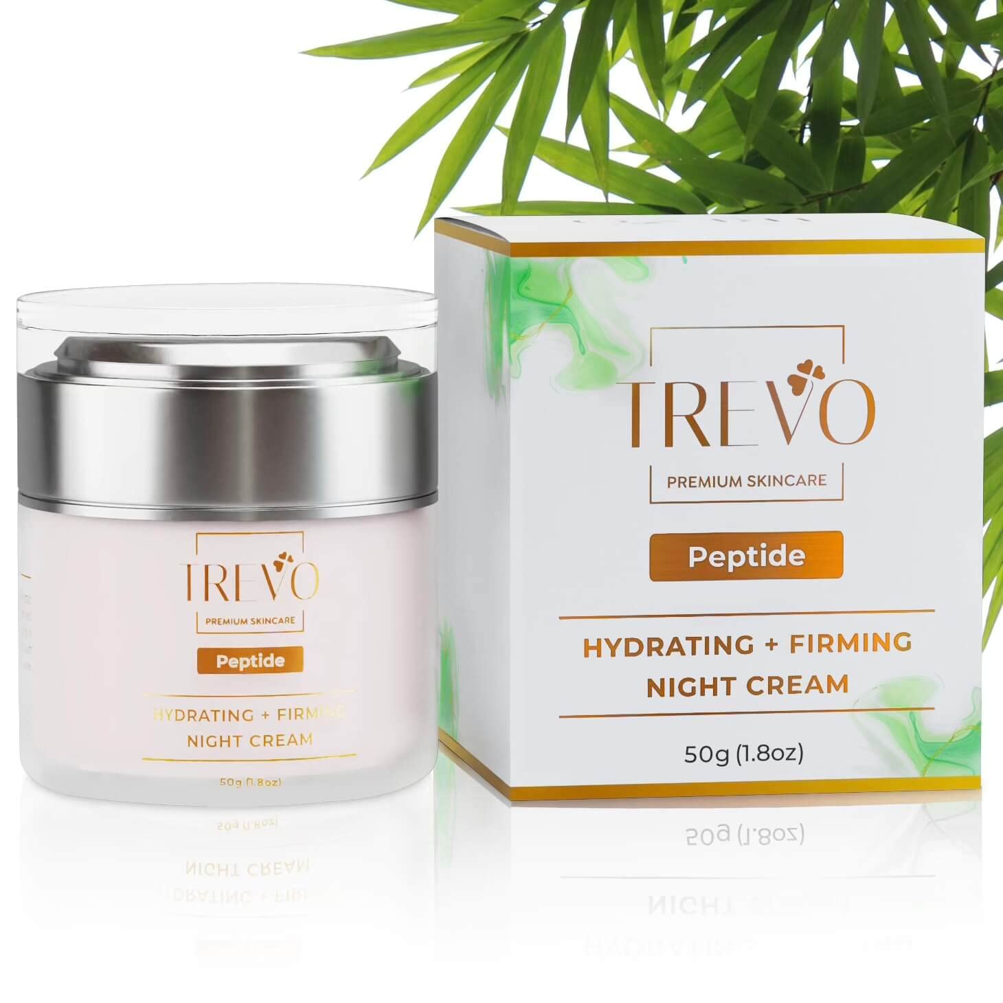 Trevo Peptide Night Cream - Hydrating & Firming Anti-Aging Face Moisturizer with Peptides & Retinol - 50g/1.8oz