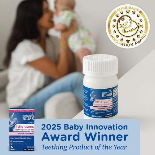 Mommy's Bliss Little Gums Soothing Oral Tablets, Great for Teething Babies, Benzocaine-Free & Sugar-Free, 2 Months+, 1 Bottle (140 Tablets)