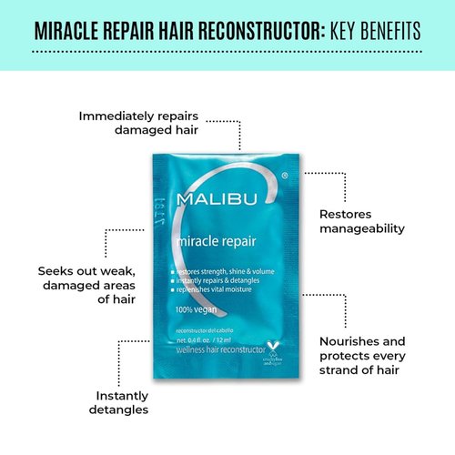 Malibu C Mini Rehab Hard Water Wellness | 2 Nourishing Remedy Packets for Healthy Hair