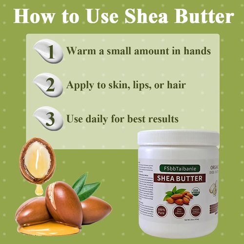 FSbbTaibanle Raw Shea Butter 16 oz – Pure & Organic Moisturizer for Skin, Hair & DIY – Raw, Unrefined, Non-GMO, Ivory Color, Grade A Quality