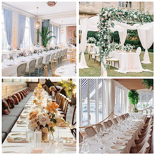 Rectangle White Table Cloth 6 Pack 60x102 Inch Washable Polyester for Wedding Parties