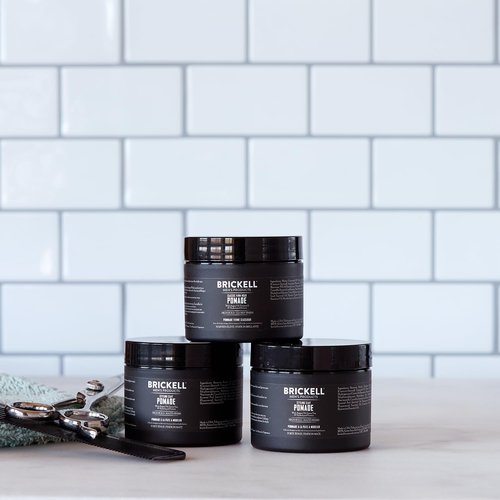 Brickell Men's Products Hair Styling Clay Pomade - Natural & Organic Strong Hold, Matte Finish, 2 Oz