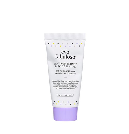 EVO Fabuloso Platinum Toning Conditioner for Blonde Hair - Reduces Brassiness & Adds Shine - 1 fl oz Travel Size