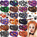 Halloween Headbands Bulk Pack for Women Skull Elastic Non-Slip Costume Accessories