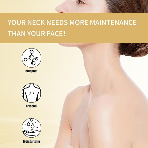 Regine Switzerland Anti-Aging Neck Mask Patches - Golden Collagen & Hyaluronic Acid for Wrinkles | Deep Moisturizing & Firming Treatment | Adjustable Wrap for All Skin Types, 1 Pack (2)