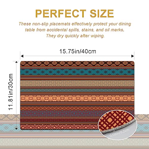 Faux Leather Placemat Set of 4 - Boho Heat Resistant Waterproof Non-Slip