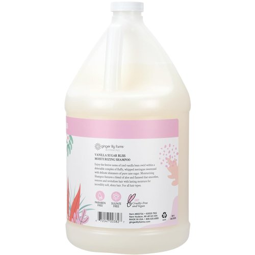 Ginger Lily Farms | Moisturizing Shampoo for All Hair Types - 100% Vegan, Vanilla Sugar Bliss, 1 Gallon
