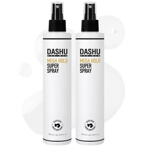 DASHU Mega Hold Hairspray - Long-Lasting, Weather-Resistant Frizz Control | 8.45 fl oz (Two Bundle)