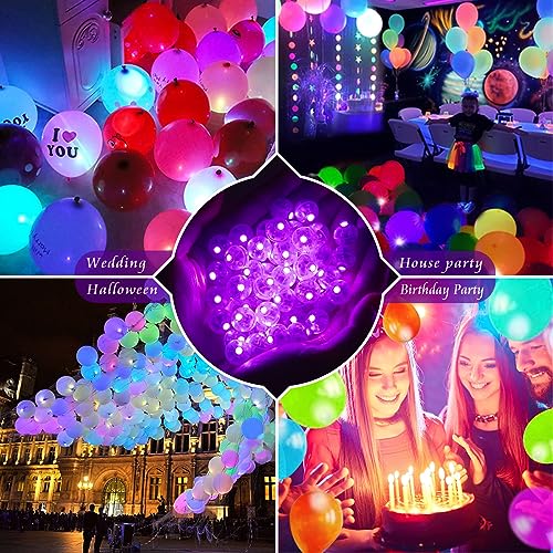 Mini Purple LED Balloon Lights 50pcs Waterproof Party Decoration
