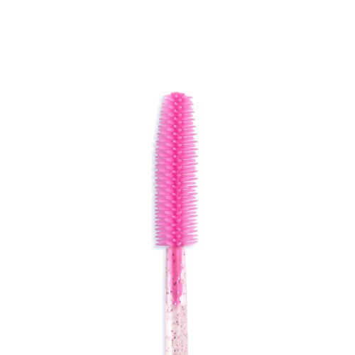 Apothie 100 Pieces Silicone Disposable Mascara Eyelash Wands - Eyebrow & Lash Extension Spoolie Brushes, Comb Separator, Microblading Tool, Applicator (100 Brushes, Pink Crystal)