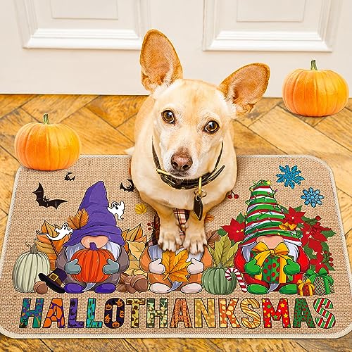 Halloween Gnome Doormat with Dwarf Pattern – Spooky Fall Entryway Rug