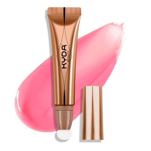 KYDA Blush Beauty Wand - Matte Face Blush with Cushion Applicator for Natural Dewy Glow | Matte Pink