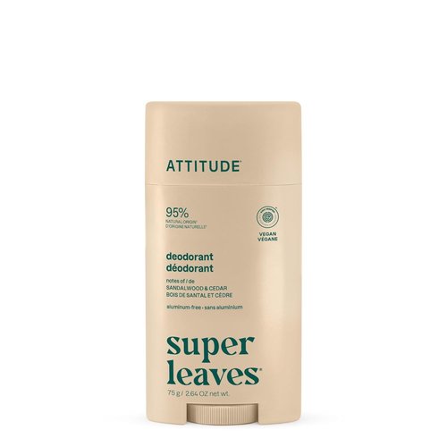 ATTITUDE Aluminum-Free Deodorant - Natural Ingredients for Odor Control | Sandalwood & Cedar, 2.64 Oz