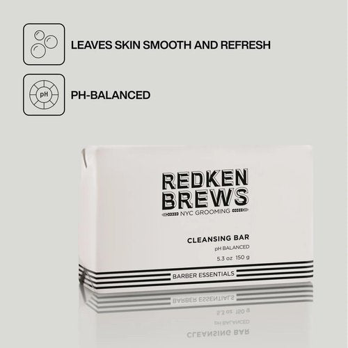 Redken Brews Men's Cleanse Bar - Multi-Purpose Soap for Face & Body, Moisturizing & Fresh Scent, 5.3 Fl Oz