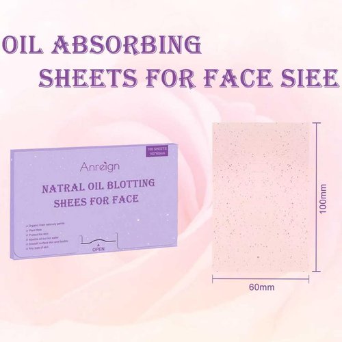 Anreign Face Oil Blotting Paper sheets- 8 pack 800 sheets Rose Natural Face Oil Blotting Paper rapidly absorb excess oils