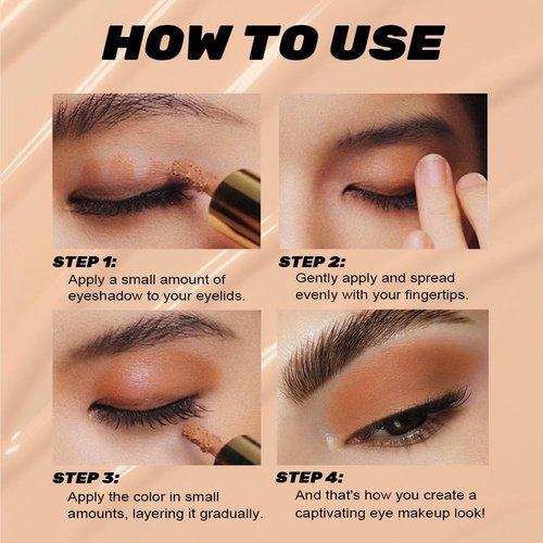 FeiCuiYun Matte Liquid Metallic Eyeshadow - Longwear Buildable Cream for Older Women | Vegan & Cruelty-Free, Light Brown
