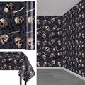 Halloween Skeleton Tablecloth 100 ft x 54 in Plastic Backdrop for Parties
